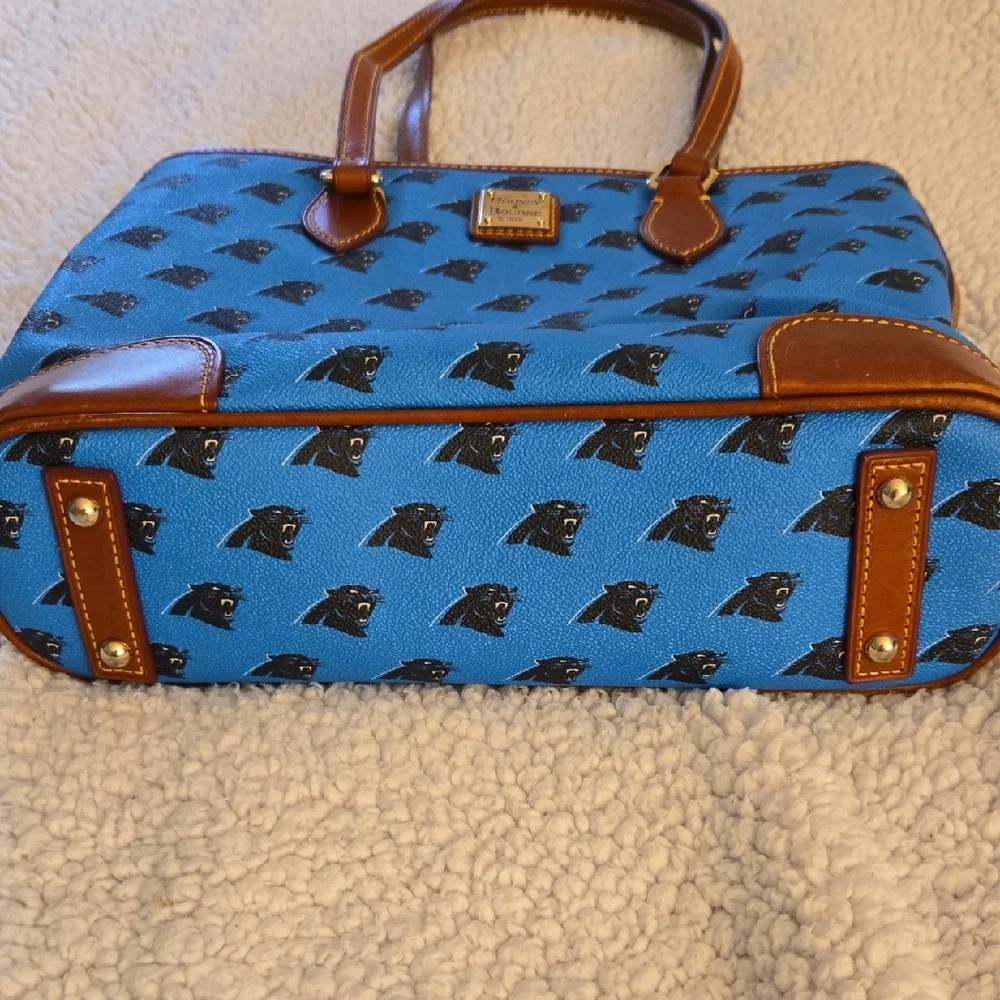 Dooney & Bourke Blue and Brown Carolina Panthers Structured Tote - Picture 3 of 12